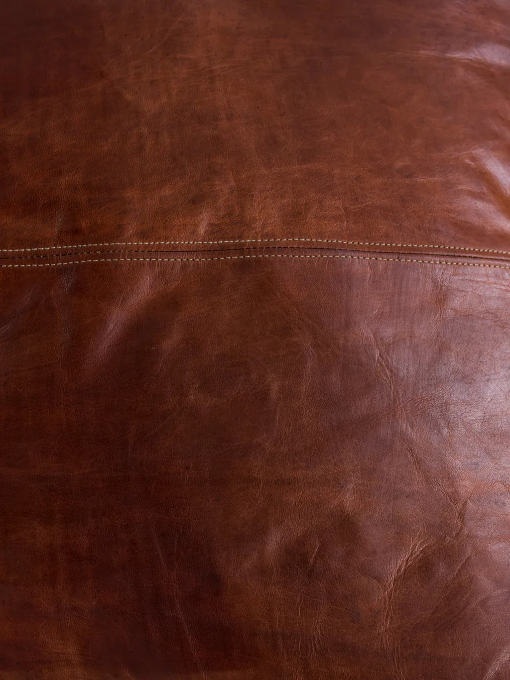 Brow leather pouf Brow leather pouf