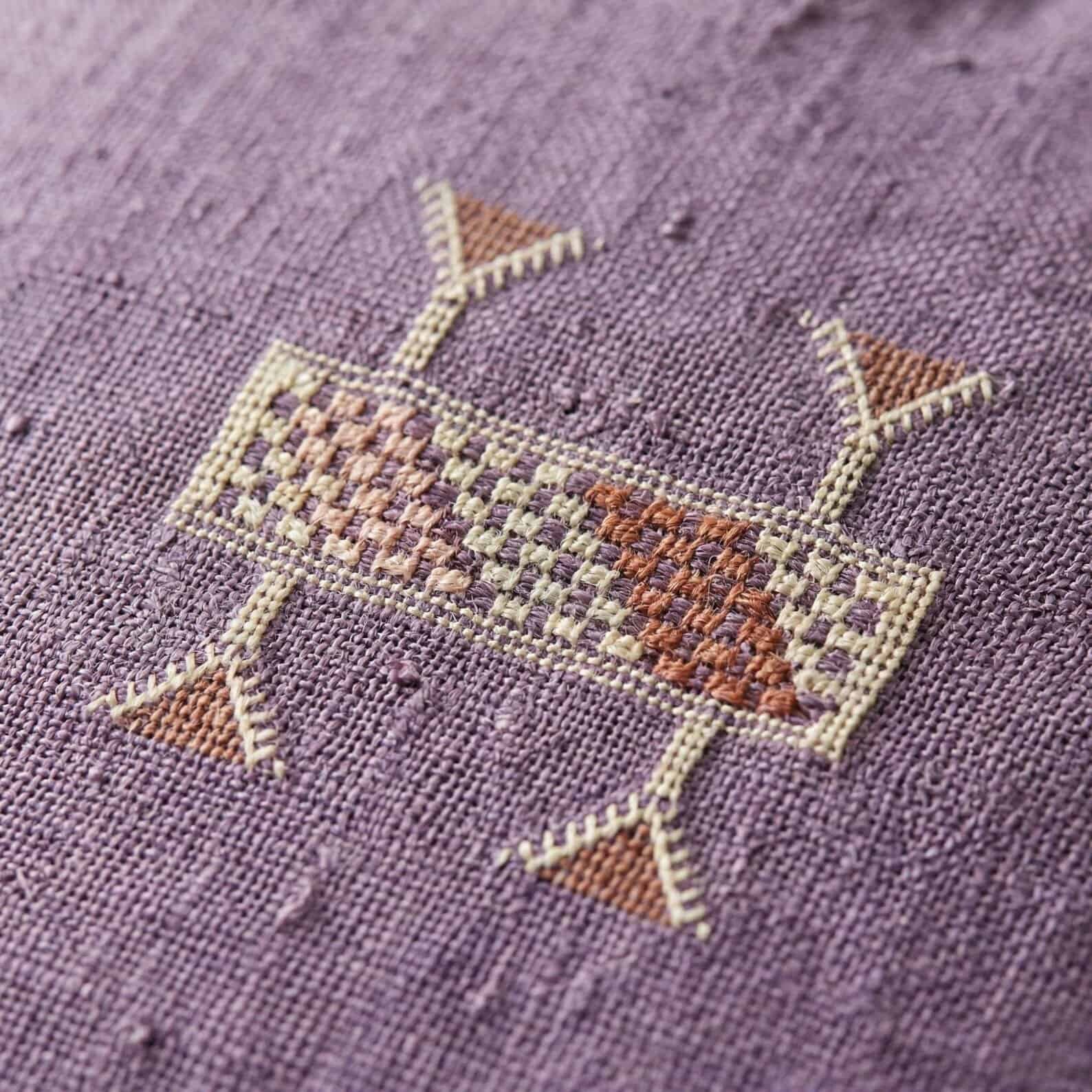 Handmade Moroccan Pillow Cover with Cactus Silk Design Decorative Moroccan pillow cover featuring cactus silk in green and earthy tones.